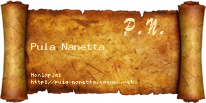 Puia Nanetta névjegykártya
